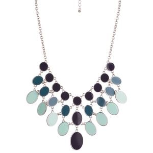 Oval Bib Necklace - blues